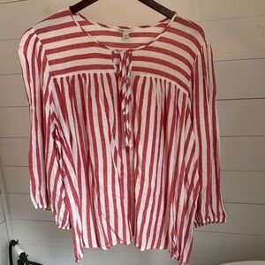 Cato Red and White Striped Blouse